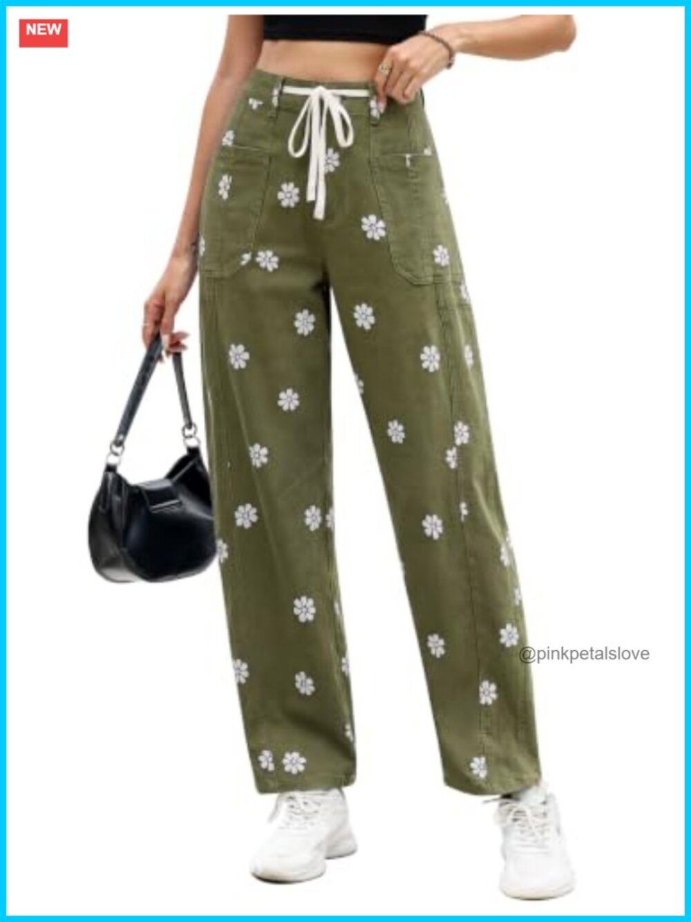 High Waisted Drawstring Barrel Wide Leg Denim Jeans Stretch Cotton